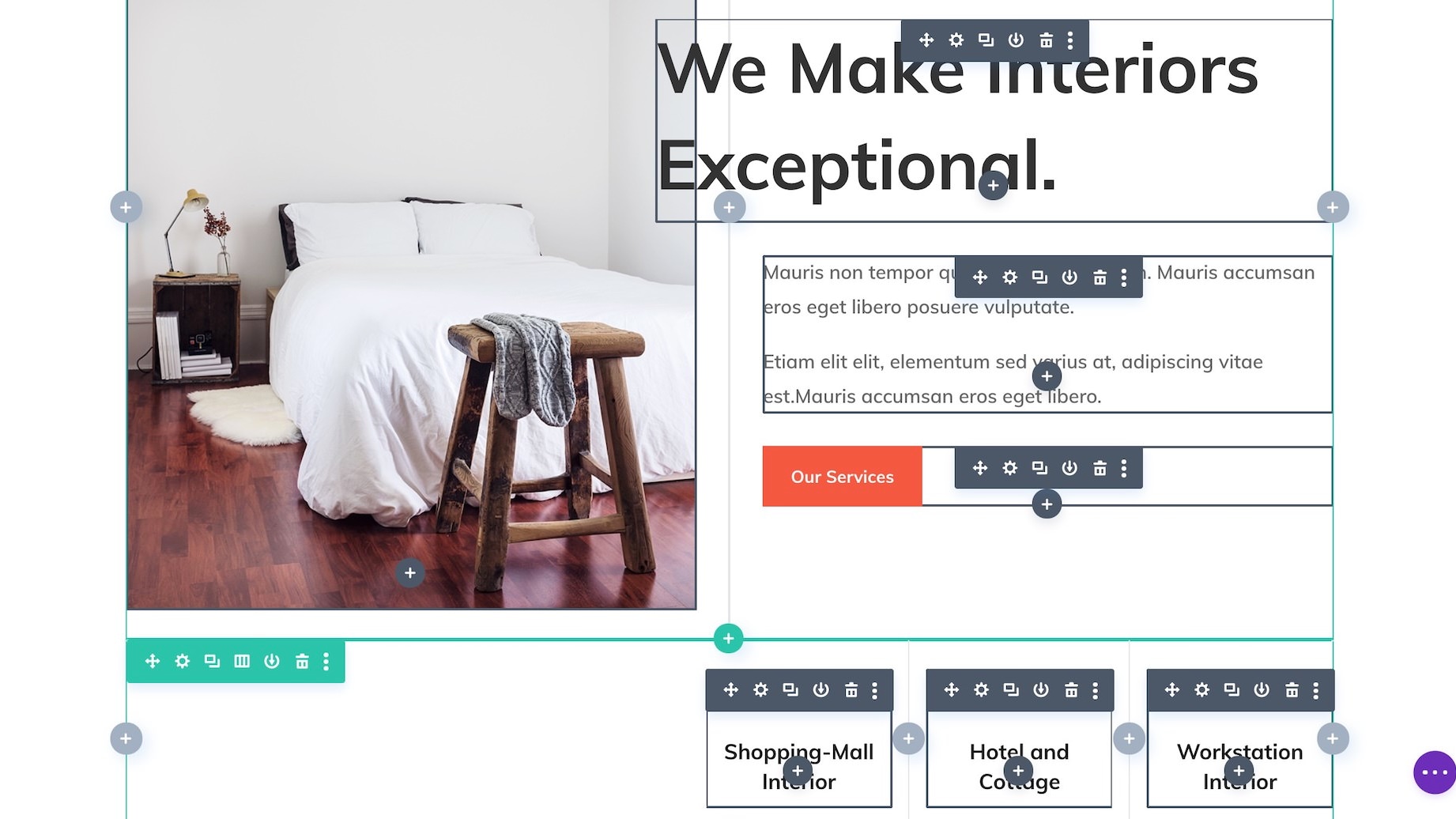 The visual editor Visual website editor demo